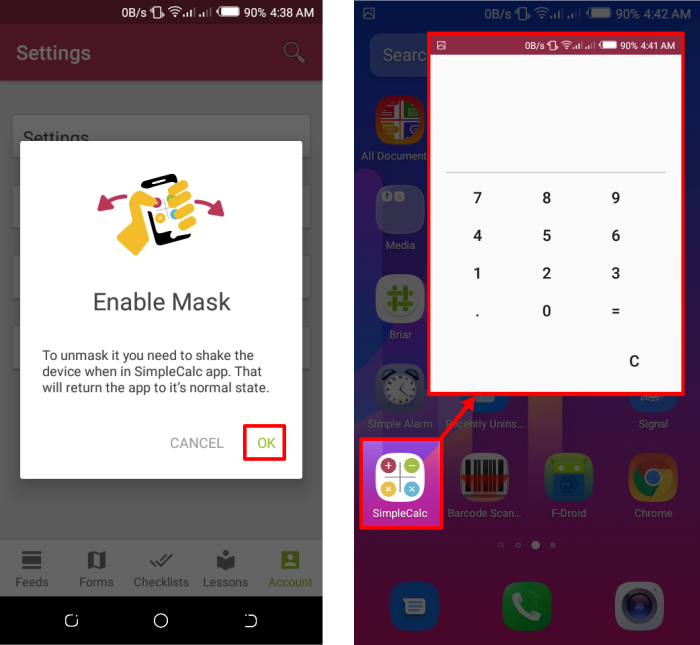 Mask Umbrella app in high-risk settings