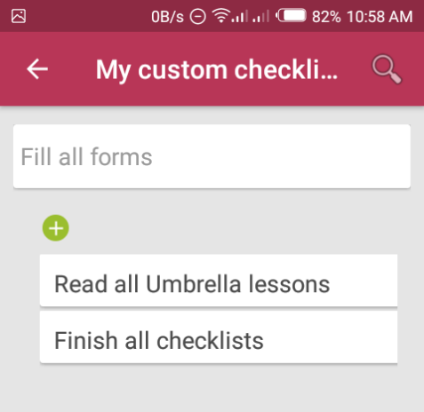 Custom checklist item