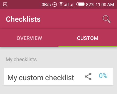 Newly-created custom checklist